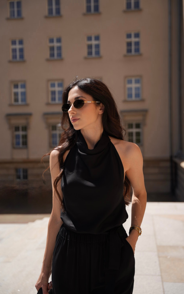 MARINA TOP HALTER BLACK