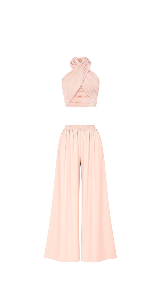 MARGARET PANTS PALAZZO POWDER ROSE  