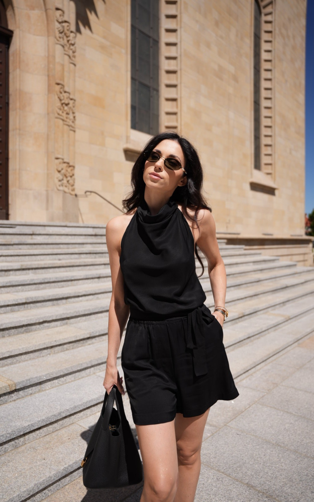 MARINA TOP HALTER BLACK