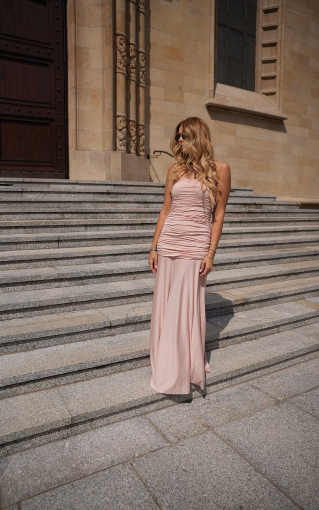 CAROLINE MAXI DRESS POWDER ROSE