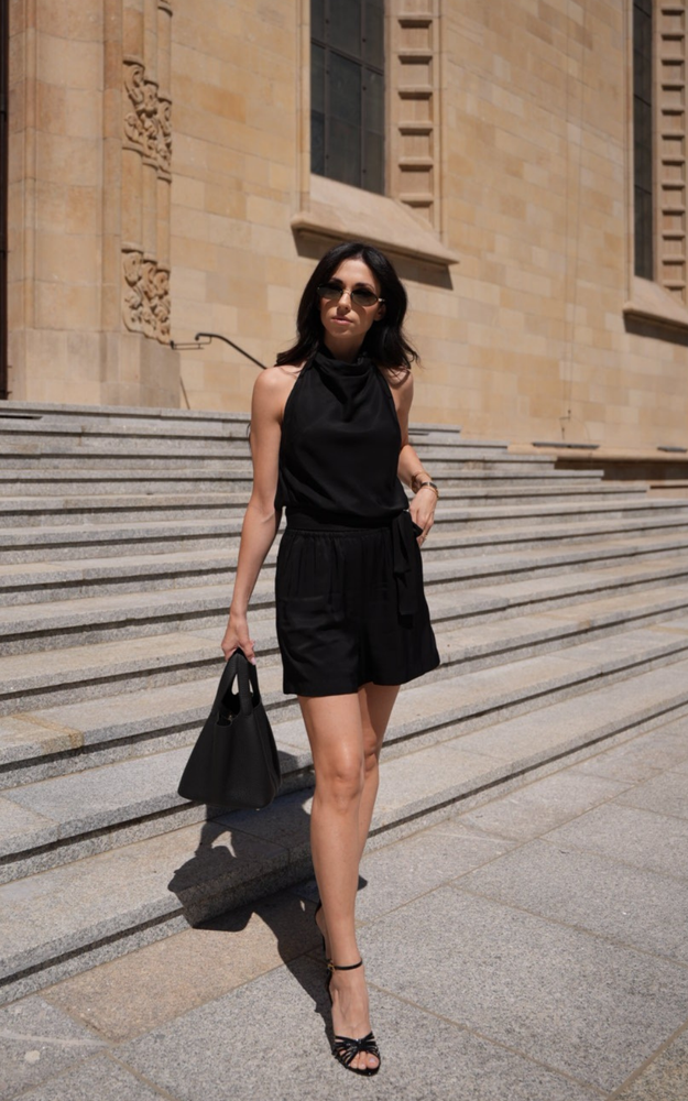 MARINA TOP HALTER BLACK