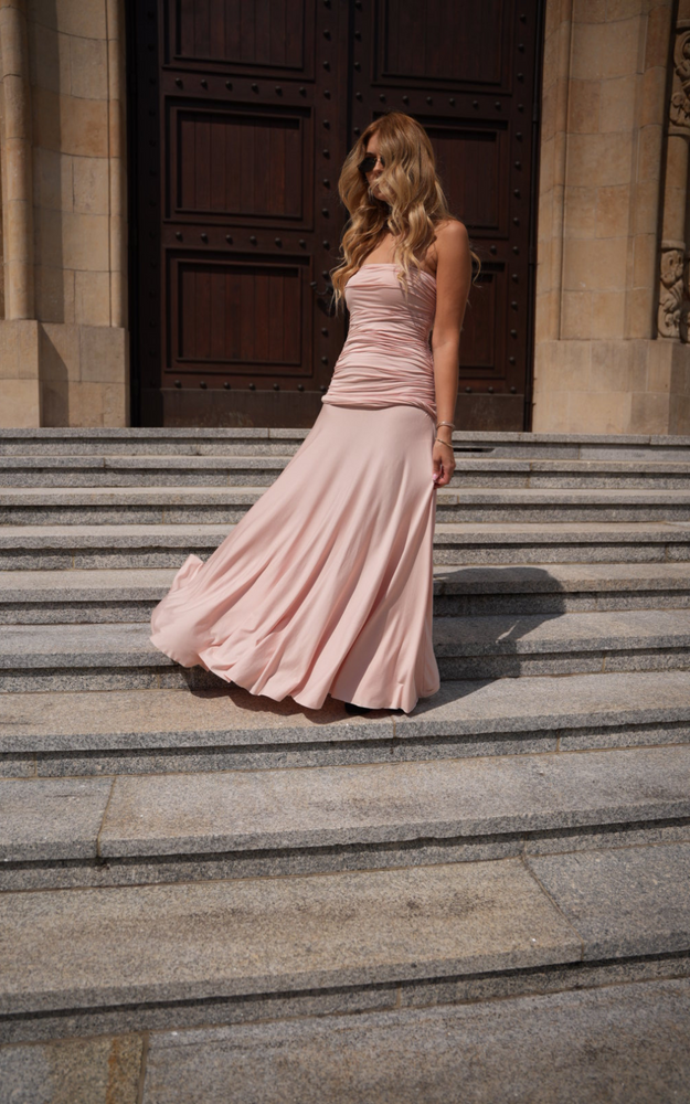 CAROLINE MAXI DRESS POWDER ROSE