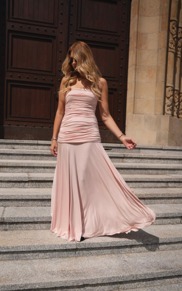 CAROLINE MAXI DRESS POWDER ROSE